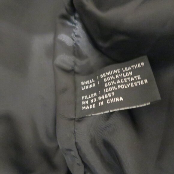 VTG 90s Max USA Leather Jacket Patterned Indian Head Cherokee Native American XL - Picture 9 of 9